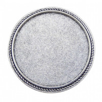Cadru brosa argintie 36mm cabochon rotund 30mm