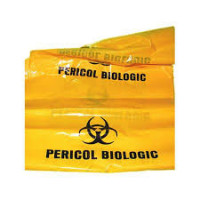 Saci galbeni,  deseuri infectioase "Pericol biologic "  60 L , 600 x 700x 0.5 mm  ADR