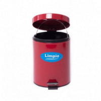 Cos gunoi inox, rosu, 5 litri