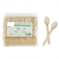 Lingurite din lemn, biodegradabile, 100 buc/pachet