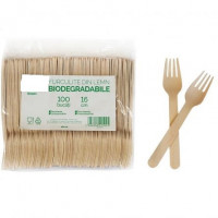 Furculite din lemn, biodegradabile, 100 buc/pachet
