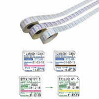 Eticheta / etichete dublu adezive trasabilitate sterilizare abur 29 X 28 mm cu indicator, pentru pistol de etichetat Pri