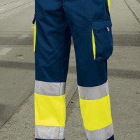 Pantaloni de Vizibilitate Ridicata multi-buzunare bicolor.