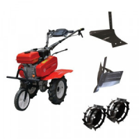 Pachet Motocultor Rotakt RO100RS, 7 CP, benzina, Plug de arat + Plug de bilonat + Roti metalice 4.00-8