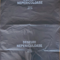 Saci menajeri negri ultrarezistenti imprimati ,,Deseuri nepericuloase,,