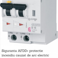 Siguranta AFDD+ protectie incendiu cauzat de arc electric 16A, 10 Ka,tip A,curba B combinat cu diferential 30ma RCBO ETI