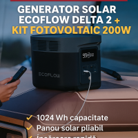 OFERTA LIMITATA – EcoFlow DELTA 2 + Panou Solar 200W | Sistem Complet de Energie Verde, Portabil si Independent