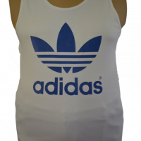 Maieu marime mare, bumbac 100% , 4 xl american, alb, logo ADIDAS