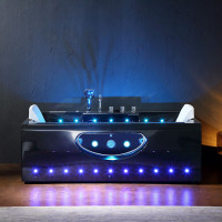 reducere luna noiembrie la cada hidromasaj si aeromasaj IRIS din acril negru cu sistem Bluetooth si incalzitor apa