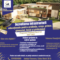 Dezvoltarea infrastructurii pentru invatamant prescolar , gimnazial, liceal si profesional