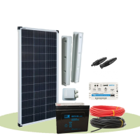 Kit solar fotovoltaic 100W pentru rulota cu acumulator 75 Ah