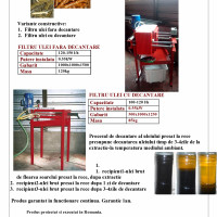 Filtru ulei, dispozitiv filtrare ulei comestibil si tehnic