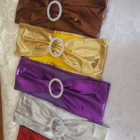 Funde elastice cu inel pentru scaune, materiale elastice lucioase, banderole elastice, pentru decorat scaune evenimente