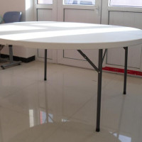Masa rotunda, pliabila, diametru 180cm, pentru 10-12 persoane, blat HDPE, picioare metalice