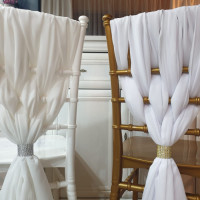 Esarfe scaune restaurant Chiavari, esarfe voal nunta, decor scaune evenimente,