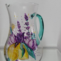 Carafa sticla pictata manual