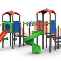 ansamblu de joaca pentru copii , tobogan spirala , tobogan tub , cataratoare , leagan