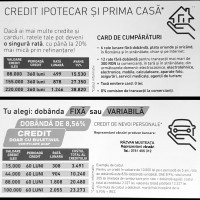 Credit de nevoi personale, ipotecar, prima casa / Card de cumparaturi