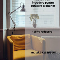 Curatarea profesionala a tapiteriei (canapele, fotolii, scaune, saltele si covoare) la domiciliul clientului