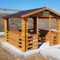 Foisor patrat cu masa si banci tip picnic REXAL