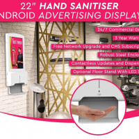 Display Digital Signage de 22" cu statie de igienizare a mainilor