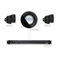 Sistem audio 4 boxe de perete + amplificator si subwoofer Audac SONA82.4S