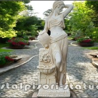 Statueta tarancuta la cismea, galben patinat, model S51.