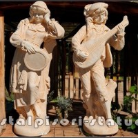 Set statuete muzicanti, galben patinat, model S69.