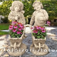 Set gradinari cu roabe, maro antichizat, model J6, J7.