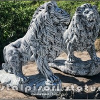 Set statuete lei gigant, gri antichizat, model S66.