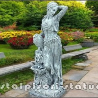 Statueta tarancuta la cismea, gri patinat, model S51.