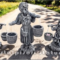 Set 3 statuete, gri patinat, model S65.