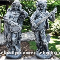 Set statuete muzicanti, gri patinat, model S69.