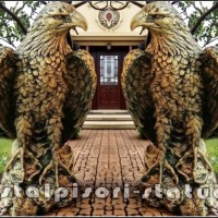 Statuete vulturi, acvile, soimi, uliu, auriu antichizat, model S82.