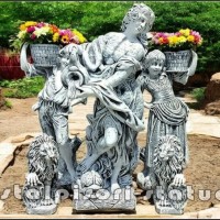 Set cinci statuete, gri patinat, model S94.