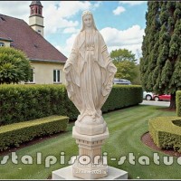 Statueta fecioara Maria, galben antichizat, model S97.