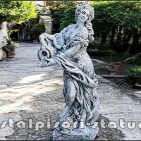 Statueta domnita cu ulcea, gri patinat, model S16.