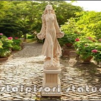 Statueta zeita Flora, galben patinat, model S5.