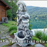 Statueta tarancuta la pompa, gri patinat, model S105.