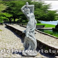 Statueta fata erotica, gri patinat, model S26.