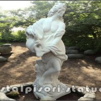 Statueta domnita cu ulcea, alb marmorat, model S16.