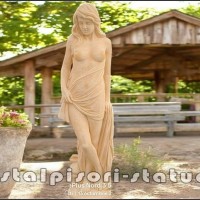 Statueta domnita erotica, galben patinat, model S30.