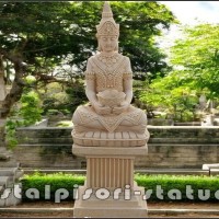 Statueta Buddha Kwan Yin, galben antichizat, model S8 (2).