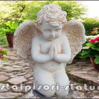 Statueta ingeras, galben antichizat, model S4.