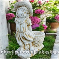 Statueta fata cu cos, maro antichizat, model S3.