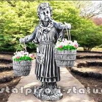 Statueta tarancuta gradinareasa, gri patinat, model S14.