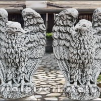 Statueta vultur, acvila, soim, uliu, gri patinat, model S13.