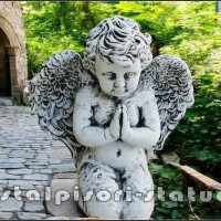 Statueta ingeras, gri antichizat, model S4.