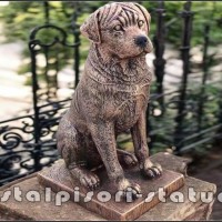 Statueta caine rottweiler, din beton, model S12.