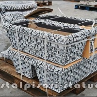 Jardiniera ornament flori, gri patinat, model J14.